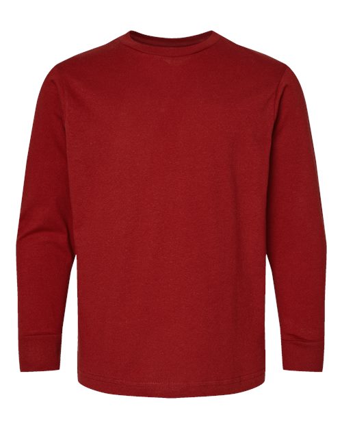 LAT 6201 — Youth Fine Jersey Long Sleeve Tee — Garnet