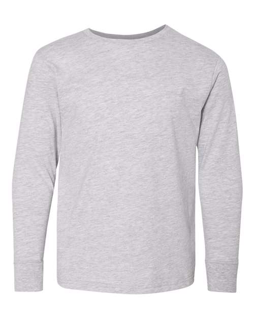 LAT 6201 — Youth Fine Jersey Long Sleeve Tee — Heather