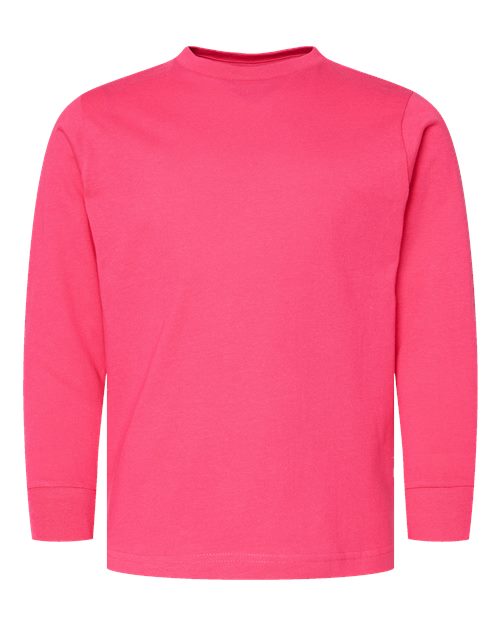 LAT 6201 — Youth Fine Jersey Long Sleeve Tee — Hot Pink