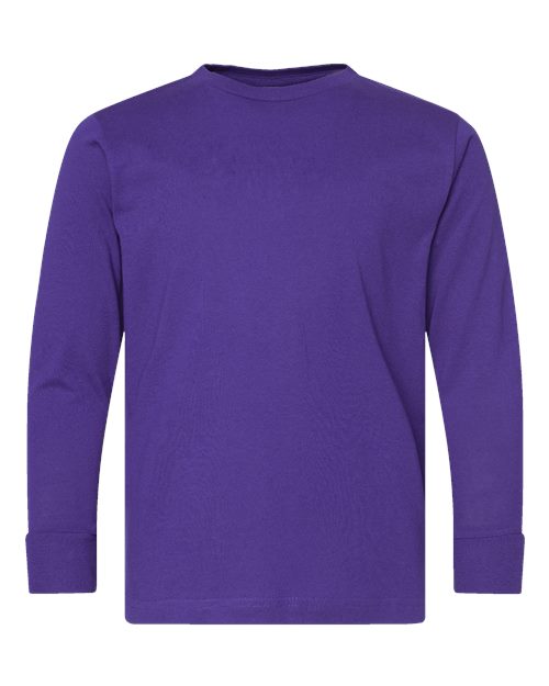 LAT 6201 — Youth Fine Jersey Long Sleeve Tee — Purple
