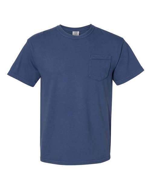 Comfort Colors 6030 — Unisex Garment-Dyed Heavyweight Pocket T-Shirt — China Blue