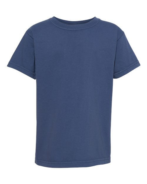 Comfort Colors 9018 — Youth Garment-Dyed Heavyweight T-Shirt — China Blue