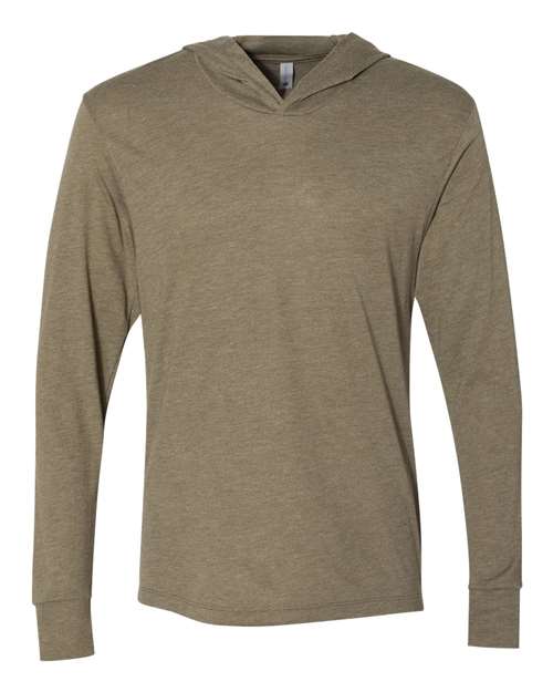 Next Level 6021 — Unisex Triblend Hooded Long Sleeve Pullover T-Shirt — Military Green