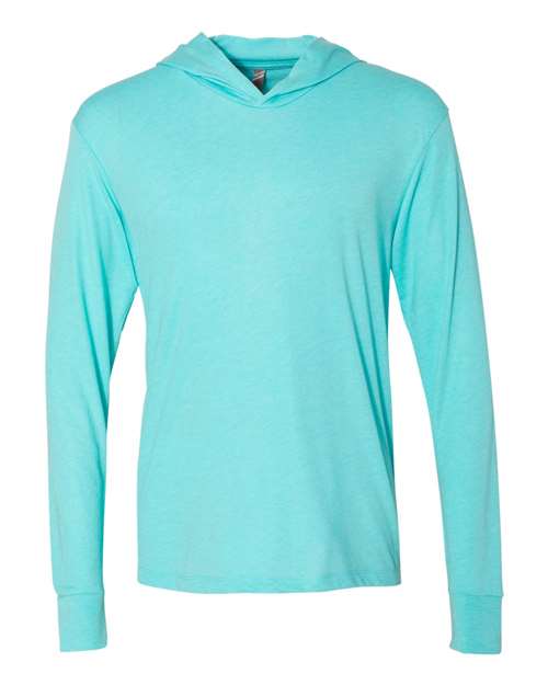 Next Level 6021 — Unisex Triblend Hooded Long Sleeve Pullover T-Shirt — Tahiti Blue