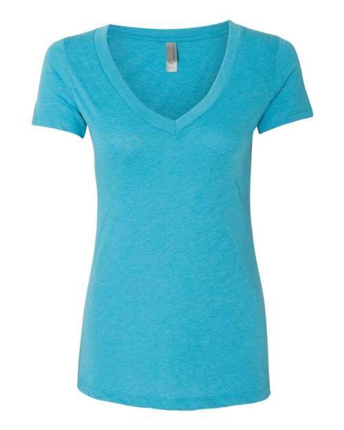 Next Level 6740 — Women’s Triblend Deep V-Neck T-Shirt — Vintage Turquoise