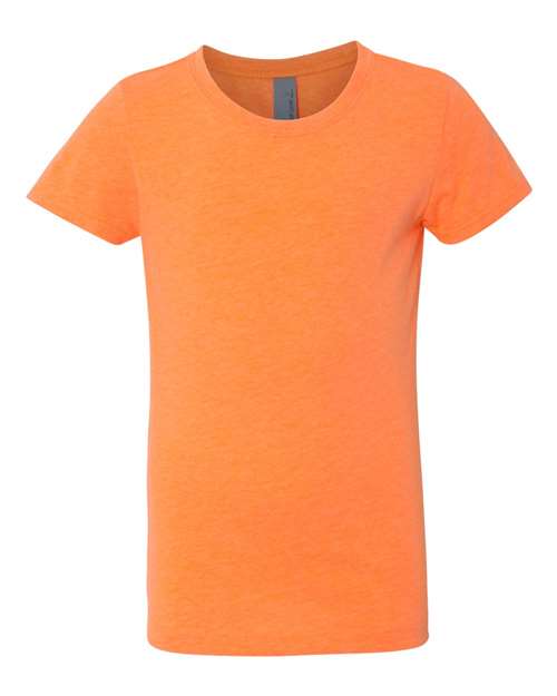 Next Level 3712 — Girls’ CVC Princess T-Shirt — Neon Heather Orange