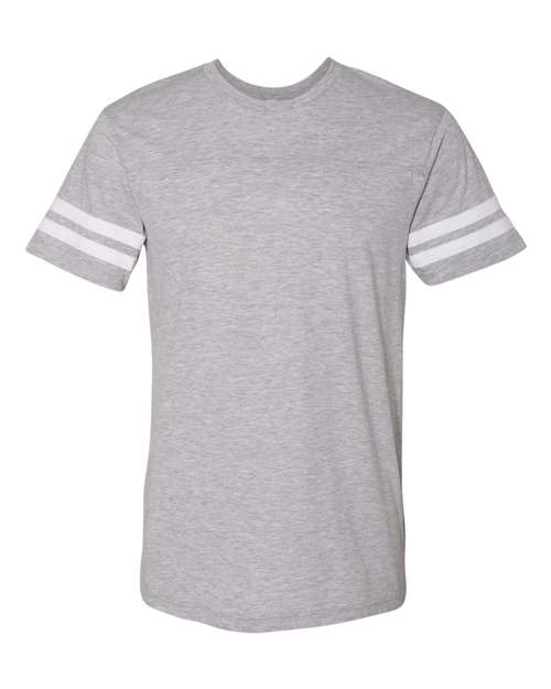 LAT 6937 — Unisex Football Fine Jersey Tee — Vintage Heather/ White