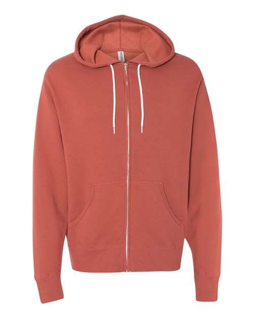 Independent Trading Co. AFX90UNZ — Unisex Lightweight Full-Zip Hooded Sweatshirt — Rust