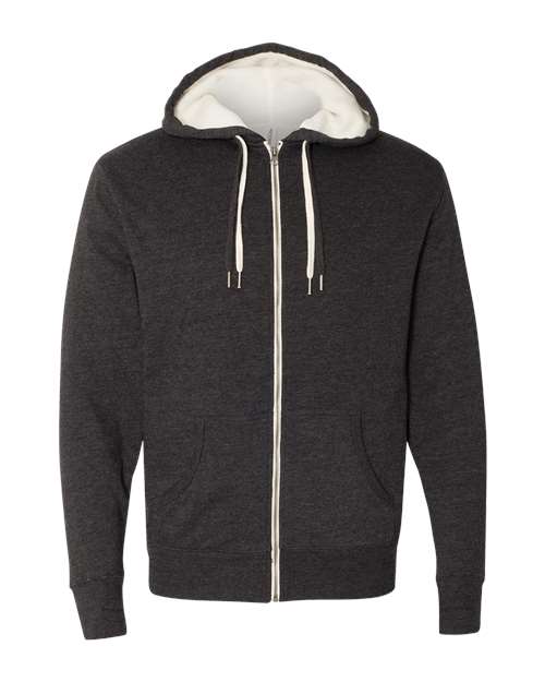 Independent Trading Co. EXP90SHZ — Unisex Sherpa-Lined Hooded Sweatshirt — Charcoal Heather