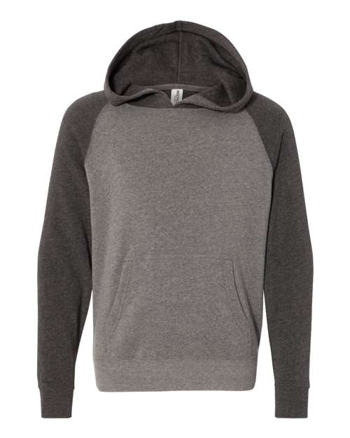 Independent Trading Co. PRM15YSB — Youth Lightweight Special Blend Raglan Hooded Sweatshirt — Nickel/ Carbon