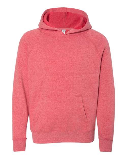 Independent Trading Co. PRM15YSB — Youth Lightweight Special Blend Raglan Hooded Sweatshirt — Pomegranate
