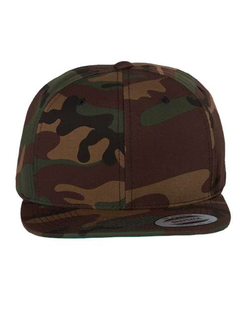 YP Classics 6089M — Premium Flat Bill Snapback Cap — Green Camo