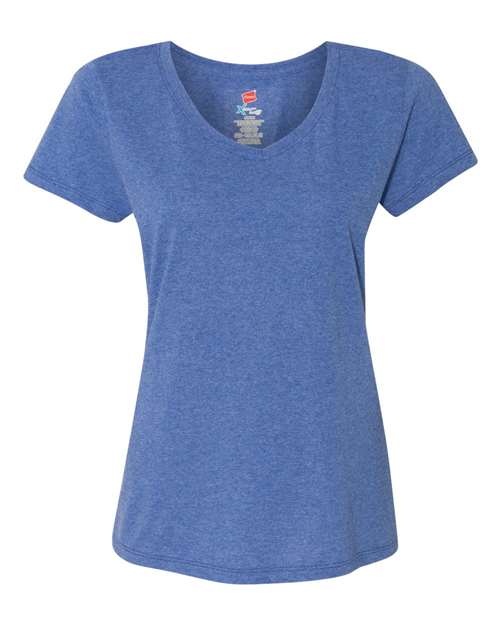 Hanes 42VT — Women's Perfect-T Triblend V-Neck T-Shirt — Royal Triblend