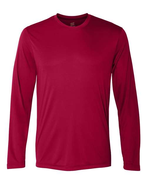 Hanes 482L — Unisex Cool DRI® Long Sleeve Performance T-Shirt — Deep Red