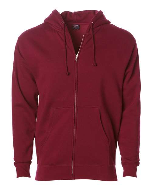 Independent Trading Co. IND4000Z — Unisex Heavyweight Full-Zip Hooded Sweatshirt — Cardinal