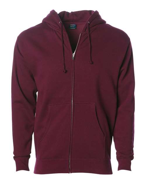 Independent Trading Co. IND4000Z — Unisex Heavyweight Full-Zip Hooded Sweatshirt — Maroon