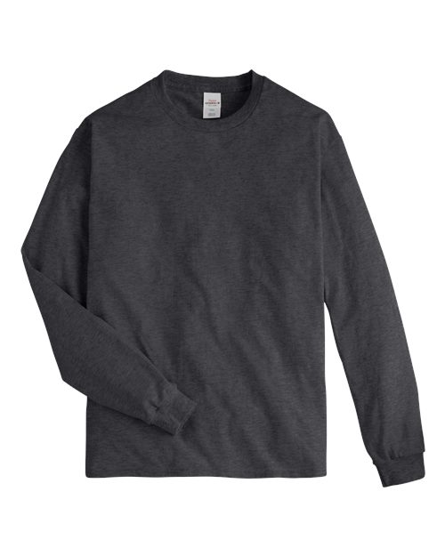 Hanes 5586 — Authentic Long Sleeve T-Shirt — Charcoal Heather