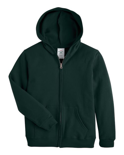 Hanes P480 — Youth EcoSmart® Full-Zip Hooded Sweatshirt — Deep Forest