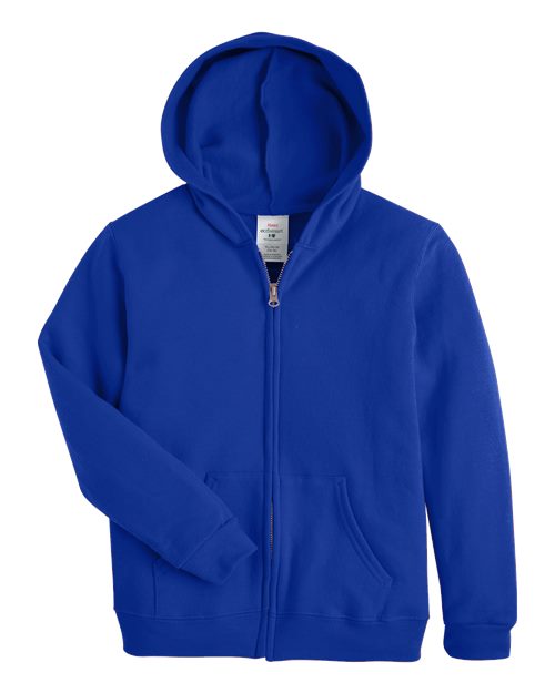 Hanes P480 — Youth EcoSmart® Full-Zip Hooded Sweatshirt — Deep Royal