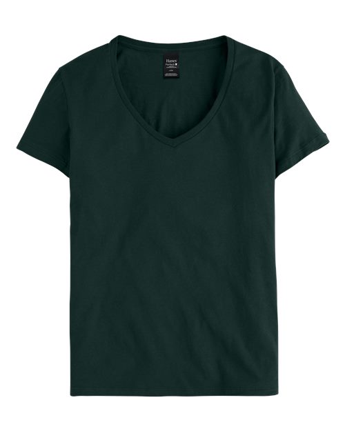 Hanes S04V — Women's Perfect-T V-Neck T-Shirt — Deep Forest