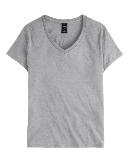 Hanes S04V — Women's Perfect-T V-Neck T-Shirt — Light Steel