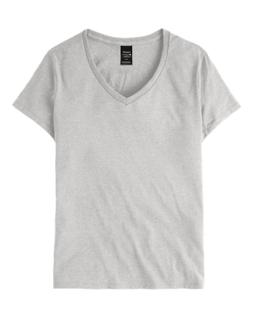 Hanes S04V — Women's Perfect-T V-Neck T-Shirt — Ash