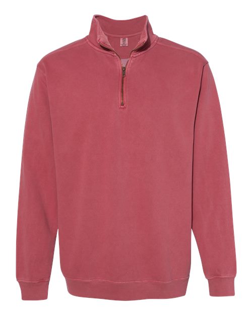 Comfort Colors 1580 — Unisex Garment-Dyed Quarter-Zip Sweatshirt — Crimson