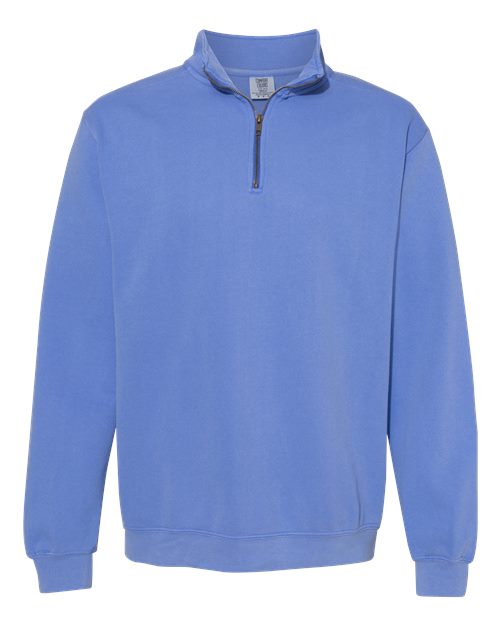 Comfort Colors 1580 — Unisex Garment-Dyed Quarter-Zip Sweatshirt — Flo Blue