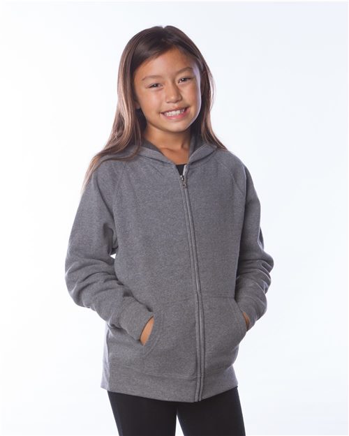 Independent Trading Co. PRM15YSBZ — Youth Lightweight Special Blend Raglan Zip Hood — main view