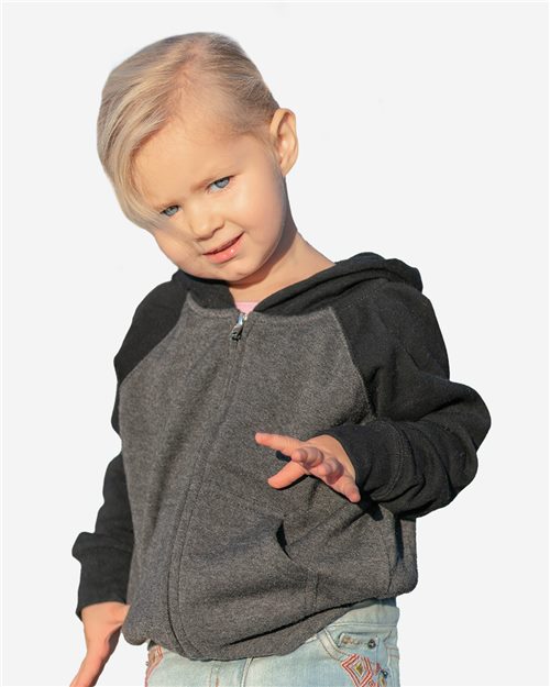 Independent Trading Co. PRM10TSBZ — Toddler Lightweight Special Blend Raglan Zip Hood — main view