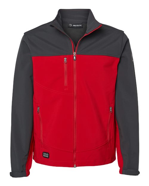 DRI DUCK 5350T — Men's Tall Motion Soft Shell Jacket — Red/ Charcoal
