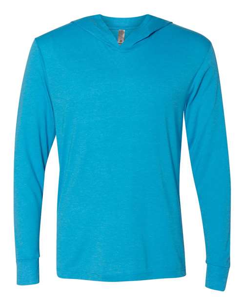 Next Level 6021 — Unisex Triblend Hooded Long Sleeve Pullover T-Shirt — Vintage Turquoise