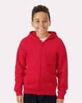 Gildan 18600B — Youth Heavy Blend™ Full-Zip Hooded Sweatshirt — main view