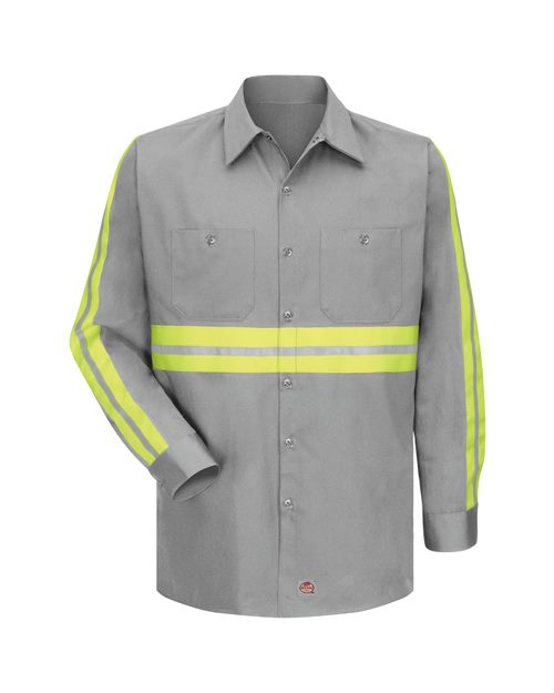 Red Kap SC30E — Men's Enhanced Visibility Long Sleeve Cotton Work Shirt — main view