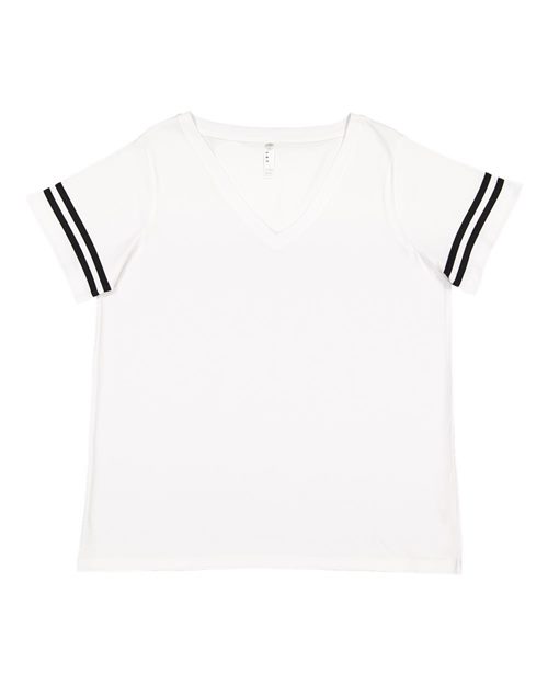 LAT 3837 — Women's Curvy Collection Vintage Football Tee — main view