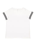 LAT 3837 — Women's Curvy Collection Vintage Football Tee — main view