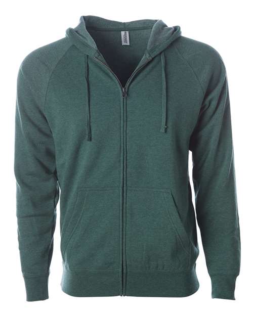 Independent Trading Co. PRM33SBZ — Unisex Special Blend Raglan Full-Zip Hooded Sweatshirt — Moss