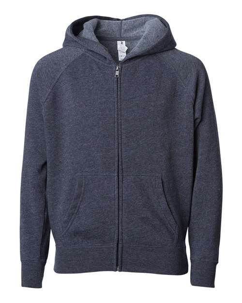 Independent Trading Co. PRM15YSBZ — Youth Lightweight Special Blend Raglan Zip Hood — Midnight