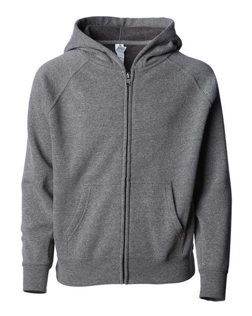 Independent Trading Co. PRM15YSBZ — Youth Lightweight Special Blend Raglan Zip Hood — Nickel