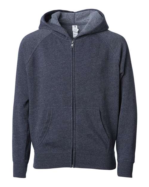 Independent Trading Co. PRM10TSBZ — Toddler Lightweight Special Blend Raglan Zip Hood — Midnight
