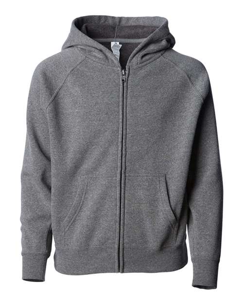 Independent Trading Co. PRM10TSBZ — Toddler Lightweight Special Blend Raglan Zip Hood — Nickel