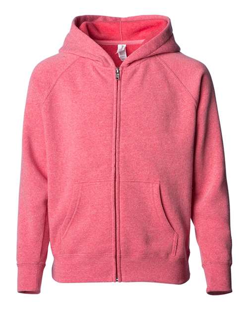Independent Trading Co. PRM10TSBZ — Toddler Lightweight Special Blend Raglan Zip Hood — Pomegranate