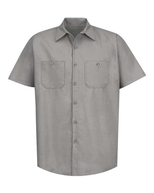 Red Kap SP24T — Men's Tall Industrial Short Sleeve Work Shirt — Light Grey