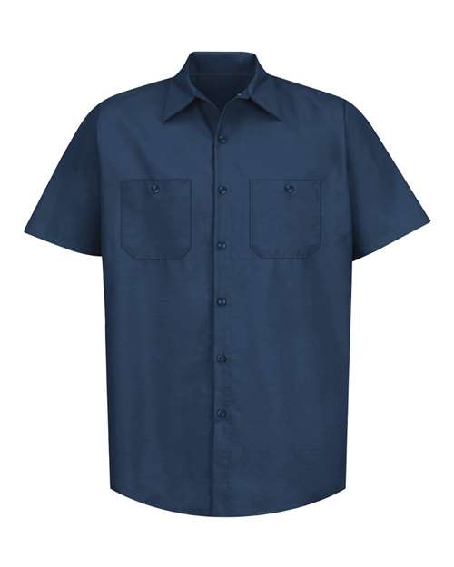 Red Kap SP24T — Men's Tall Industrial Short Sleeve Work Shirt — Navy