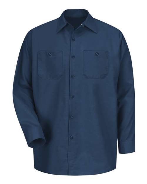 Red Kap SP14T — Men's Tall Industrial Long Sleeve Work Shirt — Navy