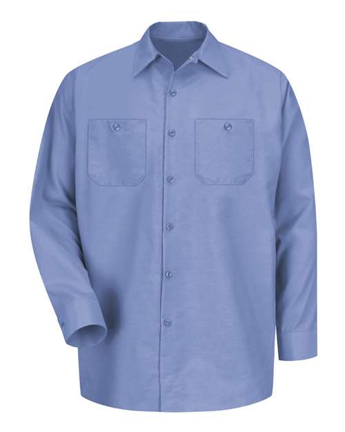 Red Kap SP14T — Men's Tall Industrial Long Sleeve Work Shirt — Light Blue