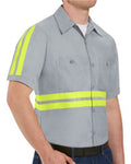 Red Kap SP24ET — Men's Tall Enhanced Visibility Industrial Work Shirt — main view