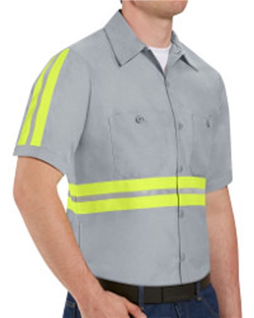 Red Kap SP24ET — Men's Tall Enhanced Visibility Industrial Work Shirt — main view