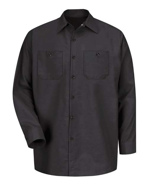 Red Kap SP14T — Men's Tall Industrial Long Sleeve Work Shirt — Black