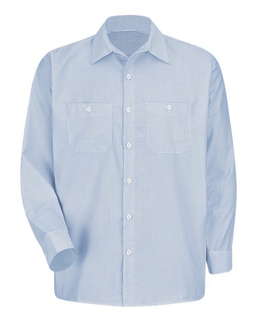 Red Kap SL10T — Men's Tall Industrial Stripe Work Shirt — WB-Blue/ White